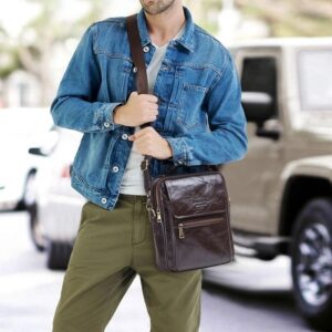 BandoleraHombre Crossbody Cuero Genuino - Elegancia y Práctica